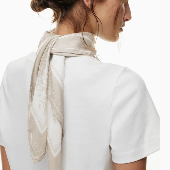 Old Money Aritzia Elite Scarf 100% Silk – Cream Color - Picture 5 of 7